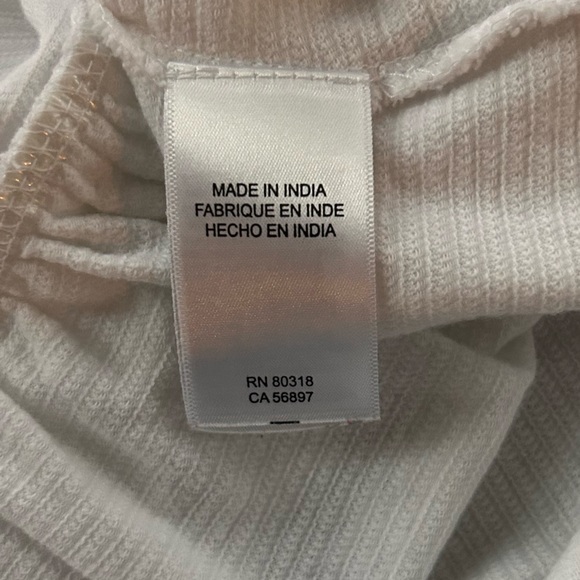 LUCKY BRAND Babydoll Peplum Tank Top Twisted V Neck Ribbed Ivory Casual Y2K | M - Picture 6 of 10